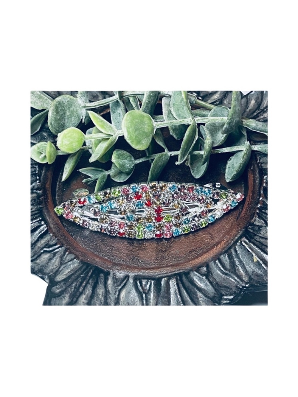 Multicolor Crystal Barrette Hair Clip - Women Accessories FINAL PRICE DROP